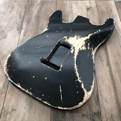 FRANCHIN Mercury guitar body Heavy Relic Aged Black 100% Nitro Lacquer HSS Poplar Stratocaster-Strat-S-Style Made in Italy - Stock piece #23450926 image 11