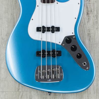 G&L Tribute JB 4-String Electric Bass Brazilian Cherry Board Lake Placid Blue image 1
