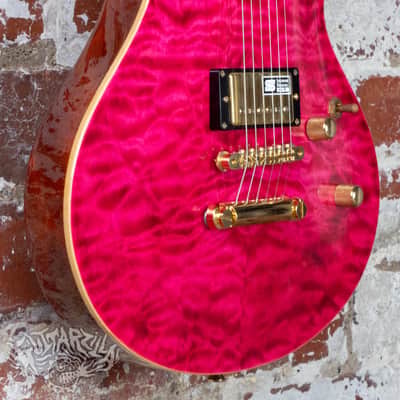 Edwards Potbelly PO-105D Quilted Maple 2013 See Thru Pink MIJ Japan ESP image 2