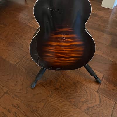Lyra Acoustic Archtop 1930s Kay Harmony Oscar Schmidt May Bell - Sunburst Faux Flame Stencil image 11