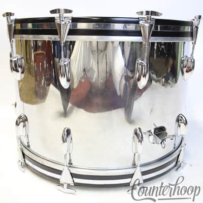Slingerland 22x14"Virgin Bass Drum 3Ply Chrome Over Wood Vintage 70s Duet Outfit image 7
