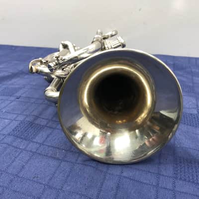 Vintage 1921 Frank Holton Clarke H-C Model Silver Bb Cornet with Original Case image 7