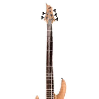 ESP LTD B-205SM Left-Handed 5-String Bass Guitar - Natural Satin image 4