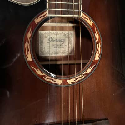 Ibanez AEF18LE 2012 Left-Handed Acoustic-Electric w/ Hard Case - Dark Violin Sunburst image 2