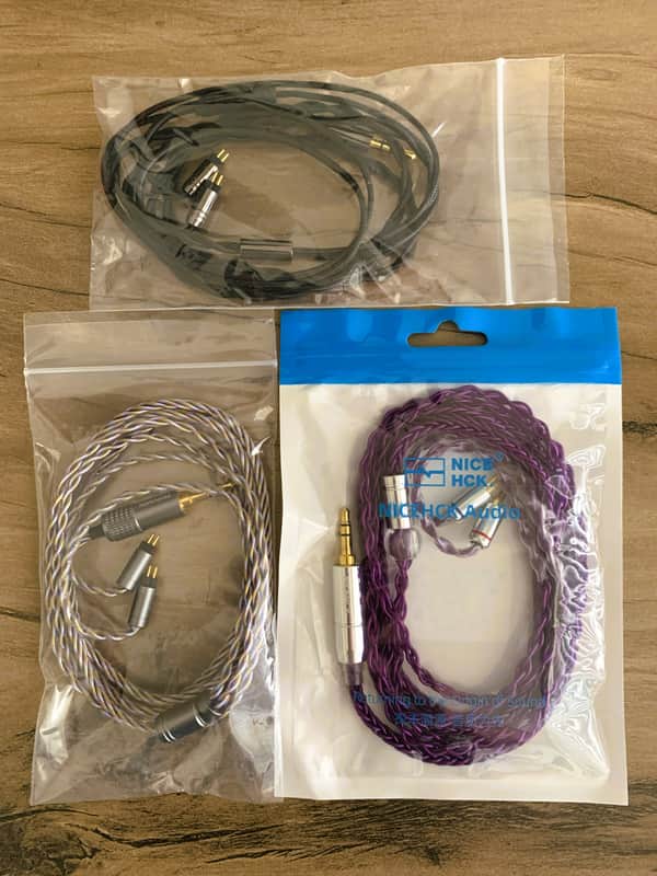 IEM Cable Bundle - Tripowin Zombur & Zoe + NiceHCK PurpleSE - 0.78mm SE 1.2m - Mint Condition image 1