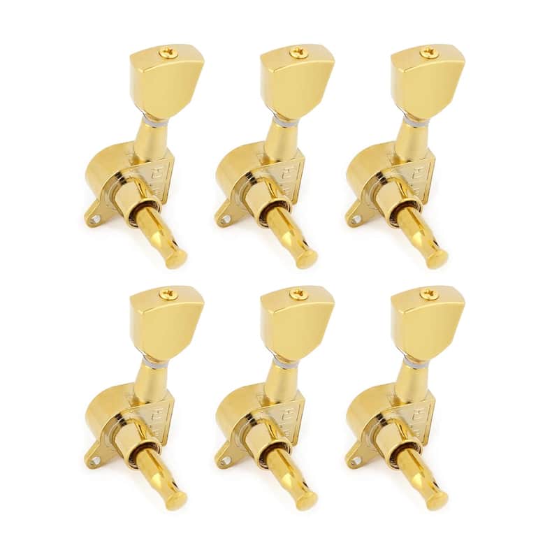 Sealed Guitar String Tuning Pegs Grover Machines Heads Tuning Keys Tuners 6 In Line Right Handed Electric Guitar Acoustic Guitar Parts Replacement Gold. image 1