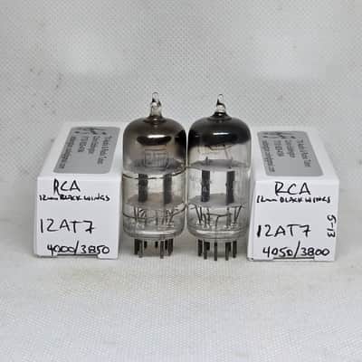 RCA 12AT7 Black Plate Square Getter Matched (6.1%) Pair NOS 12AT7 ECC81