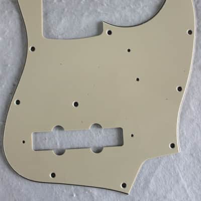 No Brand For Japan Jazz Bass Style Scratch Plate 3 Ply Vintage Yellow image 1