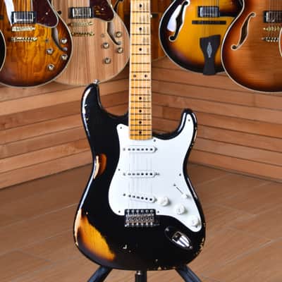 Fender Custom Shop Stratocaster 1955 Heavy Relic Aged Black over 2 Tone Sunburst 30th Anniversary #045 image 1