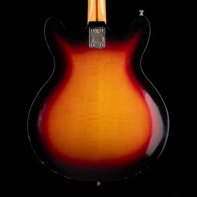 Vintage Wilson Semi-Hollow Electric Guitar Sunburst with Gig Bag image 10