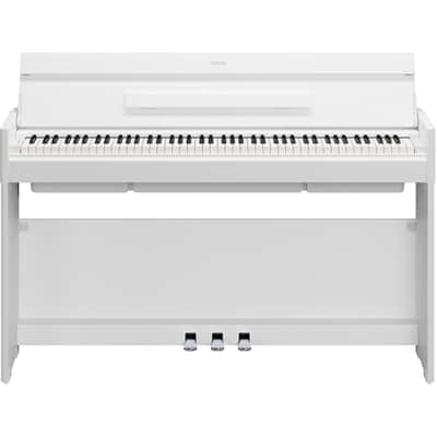 Yamaha YDP-S56WH, Slim Style GrandTouch-E™ 88 Note Upright Digital Piano (No Bench) - White image 2
