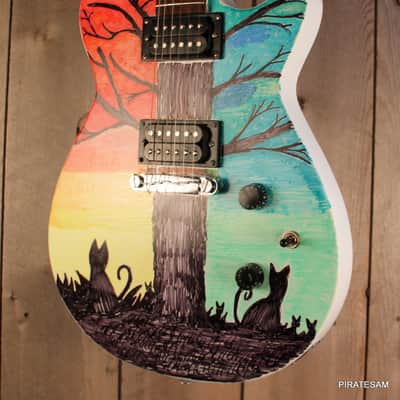 Gretsch Custom art guitar Ignite Jet Club HH " Herding Cats #2 " image 9