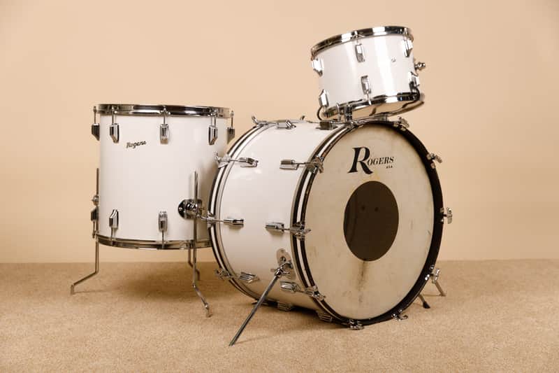 1970s Rogers "New England White" Drum Set 14x22 9x13 16x16 image 1
