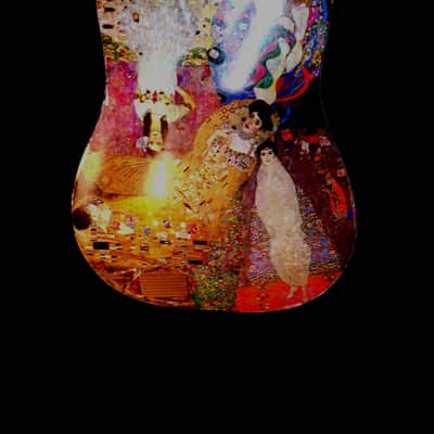 Framus 12 String Acoustic. klimt Art by El Daga 2005 Collage Goldtone.  Collectible. Only 1. RARE. image 13