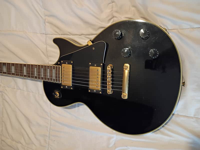Epiphone Les Paul Custom 1989 Ebony Gold HH MIK Rare image 1