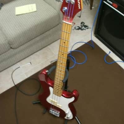 Hyundai Precision bass copy HBP-48 80s-90s Metallic Red image 1