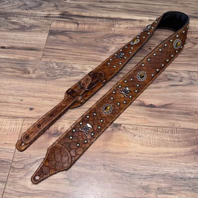 Carlino Steve Lukather TigerEye and Skull strap 2026 - Tan scale leather image 2