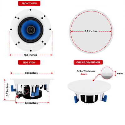 5 Core 6.5 Inch In-Ceiling In-Wall Speaker 360W 2-Way Pair Flush Mount House Home Theater Speakers image 14