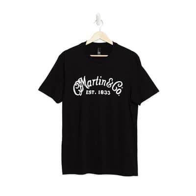 Martin Guitar T-Shirt Black With White Logo Medium image 1