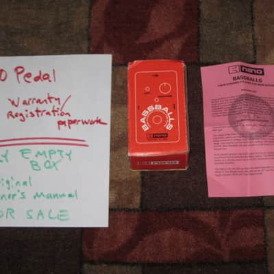 kind of lightly handled Electro-Harmonix EMPTY CARDBOARD BOX and original Owner's Manual ONLY for Nano BASSBALLS Twin Dynamic Filters for Bass (NO pedal, NO warranty / registration paperwork) 2010s image 1