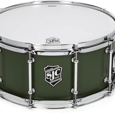 SJC Custom Drums Navigator Snare Drum - 6.5 inches x 14 inches  Deep Olive Green image 1