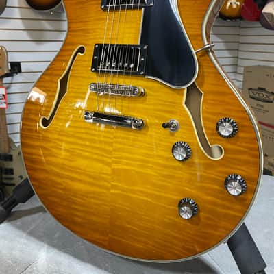Eastman T486 Thinline Semi-hollowbody Electric Guitar - Goldburst w/OHSC & PLEK*D #920 image 3