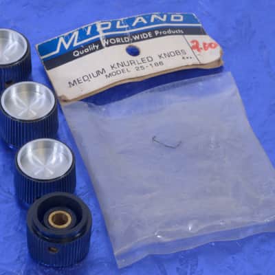 Set Of Four Midland Medium Knurled Knobs Model 25-186 Great For Boutique Effects image 3