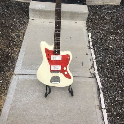 Fender Jazzmaster 1996 Olympic White body / red pick guard Anniversary year image 1