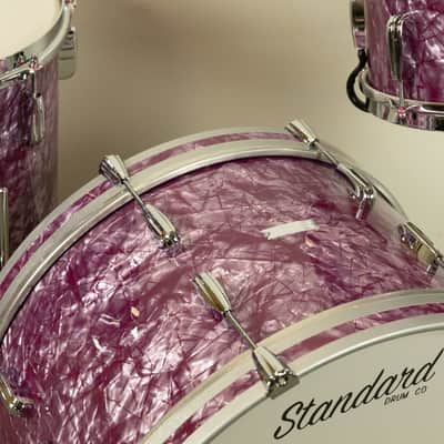 Standard Drum Co. "Super 66" Pomegranate Pearl Drum Set image 3