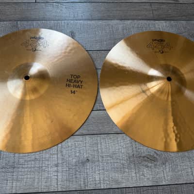 Paiste 14" 404 "Brown Label" Heavy Hi-Hat Cymbals (Pair) 1980 - 1985 - Traditional Top 809g, Bottom 971g image 1