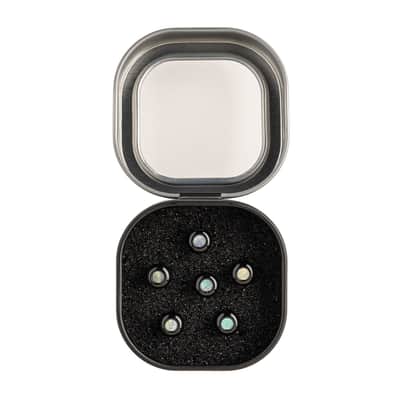 Martin Liquid Metal Bridge Pin Set - Gloss Black with Pearl image 3