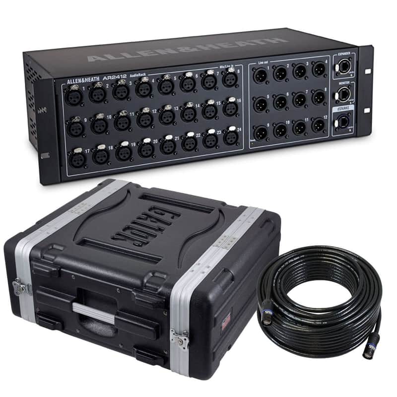 Allen & Heath AR2412 24x12 Remote Stage Rack + Gator Cases GR4L + GLS 100FT Ethercon Compatible RJ45 image 1