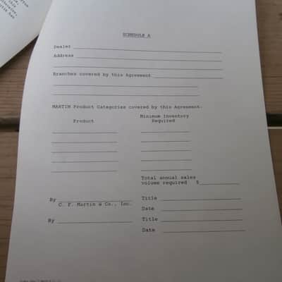 Vintage 1982 C. F. Martin Guitar Authorized Dealer Agreement! Super Rare, Original Case Candy! image 4
