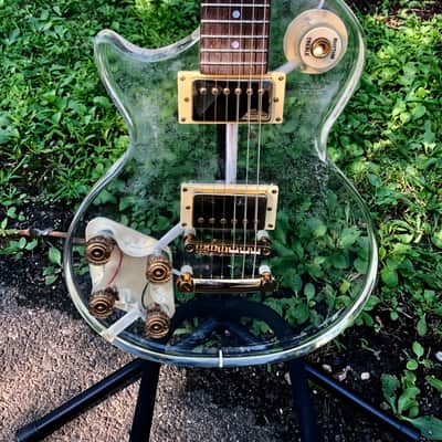 Galveston Left Handed / Lefty single cut guitar See Through Lucite Acrylic w/ fitted Hardshell Case image 1