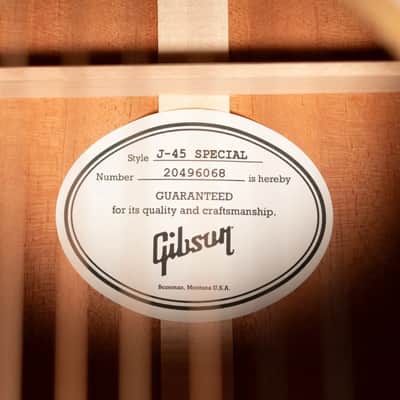 Gibson J-45 Special Dreadnought Acoustic Guitar - Natural Satin with Gig Bag image 17