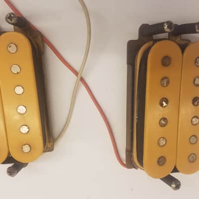 Gibson Japanese Humbuckers Brass plate 3 screw mount  80's cream image 1