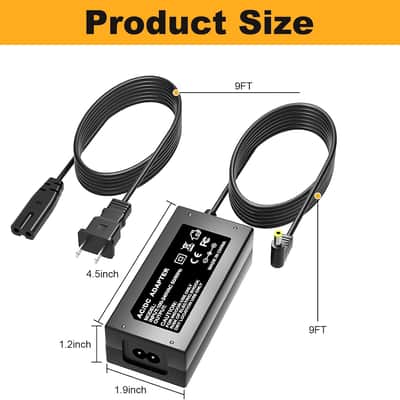 9V Charger for Roland PSB-120 Digital Keyboard Compatible Models: Roland PSB-120, PSB-1U, ACB-120, ACF-120, ACK-120, ACI-120, VG-99, GT-10, SPD-SX, AX-09, FA-06 Power Adapter Cable image 2