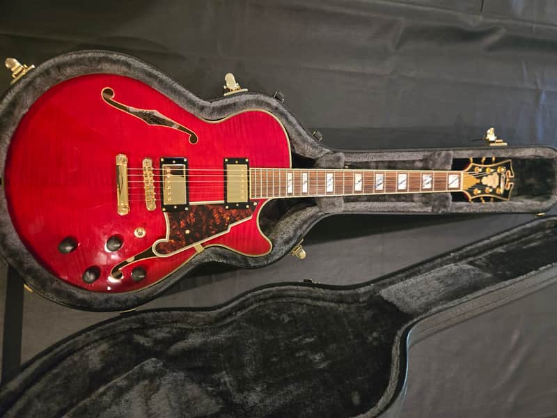 D'Angelico Excel EX-SS Semi-Hollow with Stop-Bar Tailpiece, 2018 - Cherry image 1