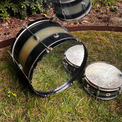 Kent 3pc Drum Kit in Black/Gold Duco 1950’s image 1