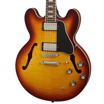 Epiphone ES-335 Figured Semi-Hollow Body Electric Guitar (Raspberry Tea Burst) image 1