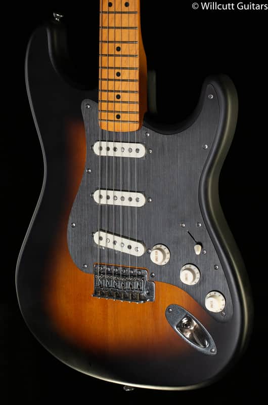 Squier 40th Anniversary Stratocaster Vintage Edition Black Anodized Pickguard Satin Wide 2-Color Sunburst (707) image 1