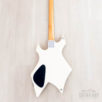 1985 B.C. Rich Warlock Bass NJ Series White Nikki Sixx w/ Active Preamp, Japan image 3