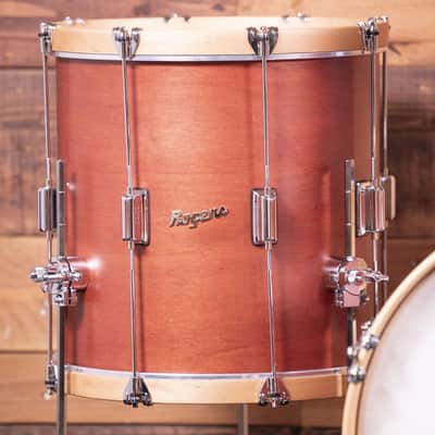 TOWER “TOWERWOOD” 3-PIECE DRUM KIT SATIN RED MAHOGANY WITH NATURAL WOOD HOOPS image 5