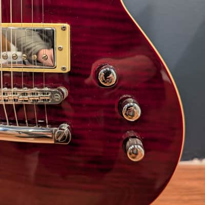 ESP LTD EC-401 VF 2011 See Thru Black Cherry Red Seymour Duncan Flamed Maple image 10