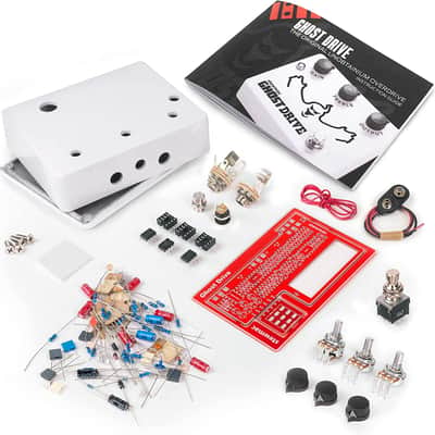 StewMac Ghost Drive Pedal DIY Build Your Own Overdrive Kit, With White Enclosure, Based on the Klon Centaur (12254-W) image 1