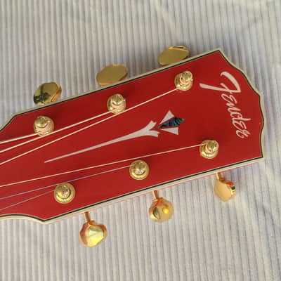 Fender FSR Paramount PM-1E Deluxe Limited Edition * fine and rare all solid Dreadnought guitar * sounds/plays/looks really great! Fiesta red finish is outstanding * comes with original Fender hard shell case * image 5