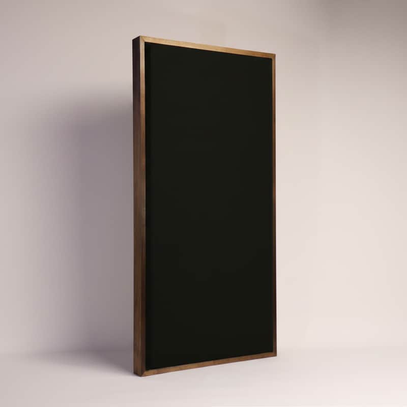 Custom Framed Acoustic Wall Panel | Black Fabric & Red Mahogany Wood Frame | Furniture-Quality Sound Absorbing Panel | Recording Studio, Home Studio, Mixing Room, Podcast Studio, Home Theater, Listening Room, Office & Vocal Booth | Made in USA image 1