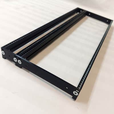 4U (3U+1U) 40HP Eurorack Rails Kit with Brackets & Threaded Inserts (Black / Silver) image 11