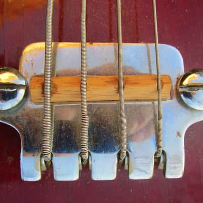 Rythmline SG Bass Guitar Copy, 1960's Japan, 30" Scale, Cherry Red Finish, Fresh Setup image 7