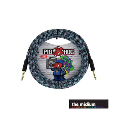 Pig Hog Graffiti Series 1/4" TS Instrument Cable – Blue Graffiti – (Multiple Lengths) - PCH20GBL 20' (20 ft.) image 1